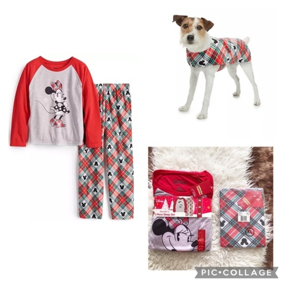 New Disney Holiday Bundle - Woman & Dog 2-Piece Fleece PJs Sleep Sets (M/XL)